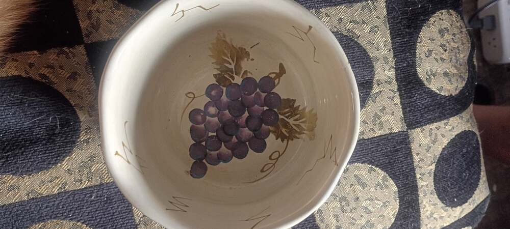 Tabletops Unlimited Cabernet Grape Hand Painted Cereal Bowl